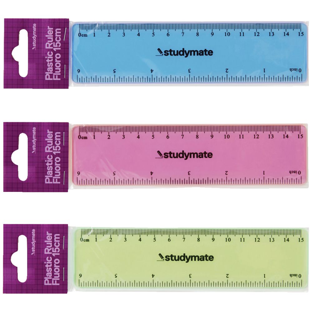 Studymate Plastic Fluoro Ruler 15cm