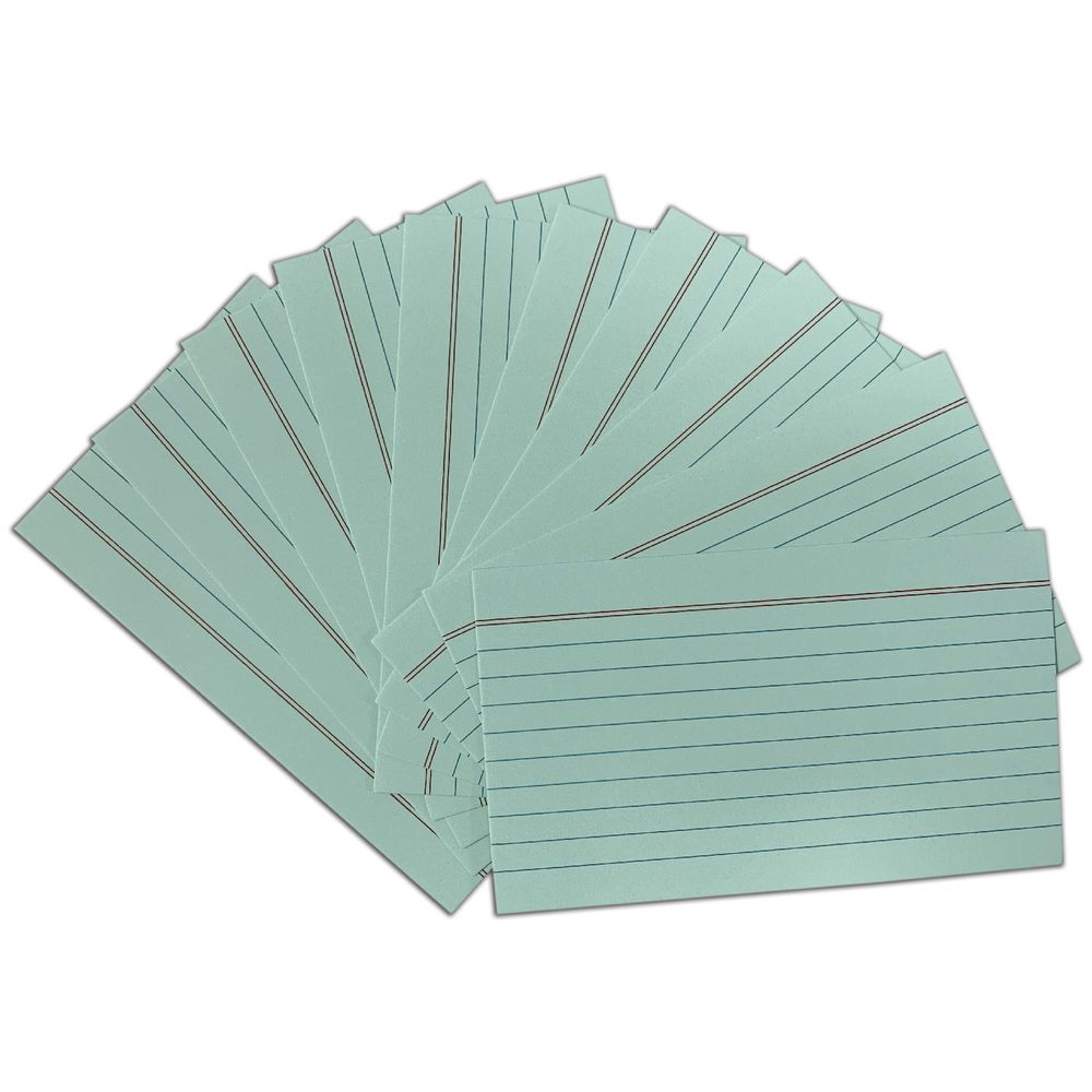 Studymate Study Cards Ruled 127 x 76mm Green 25 Pack