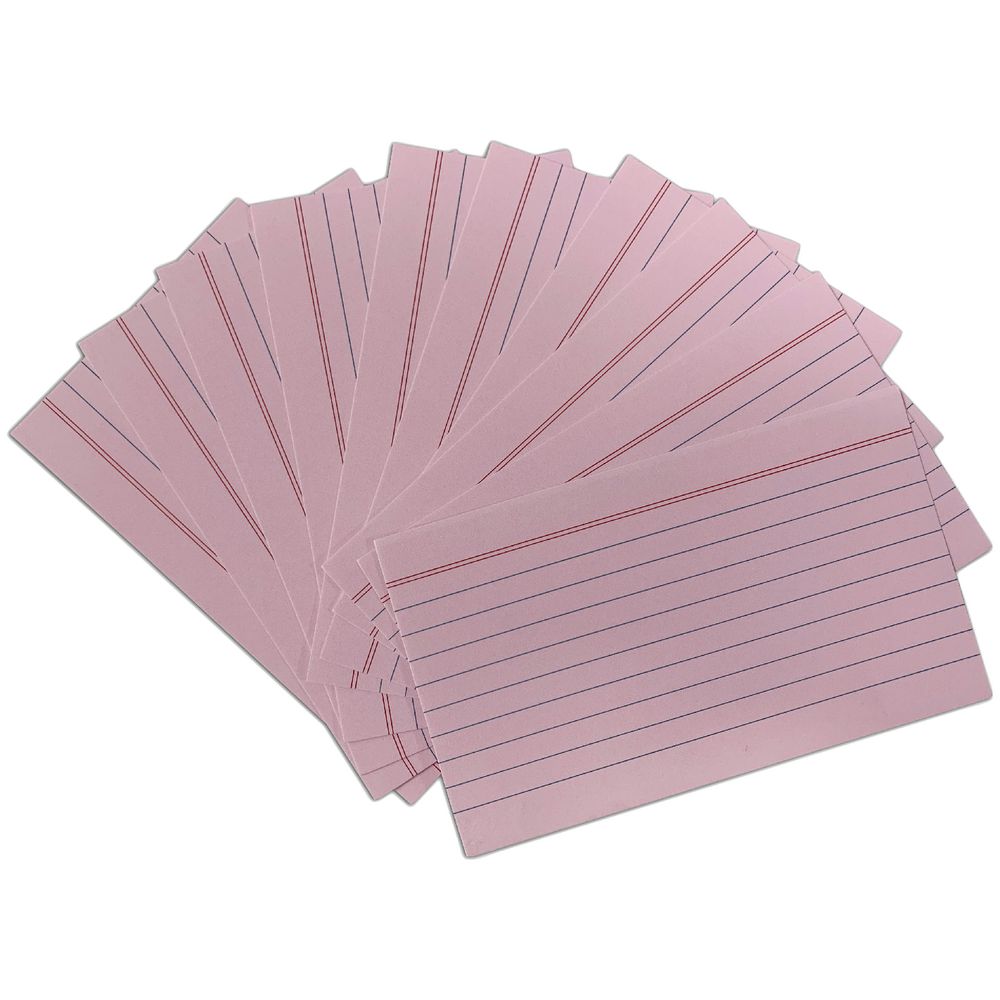 Studymate Study Cards Ruled 127 x 76mm Pink 25 Pack