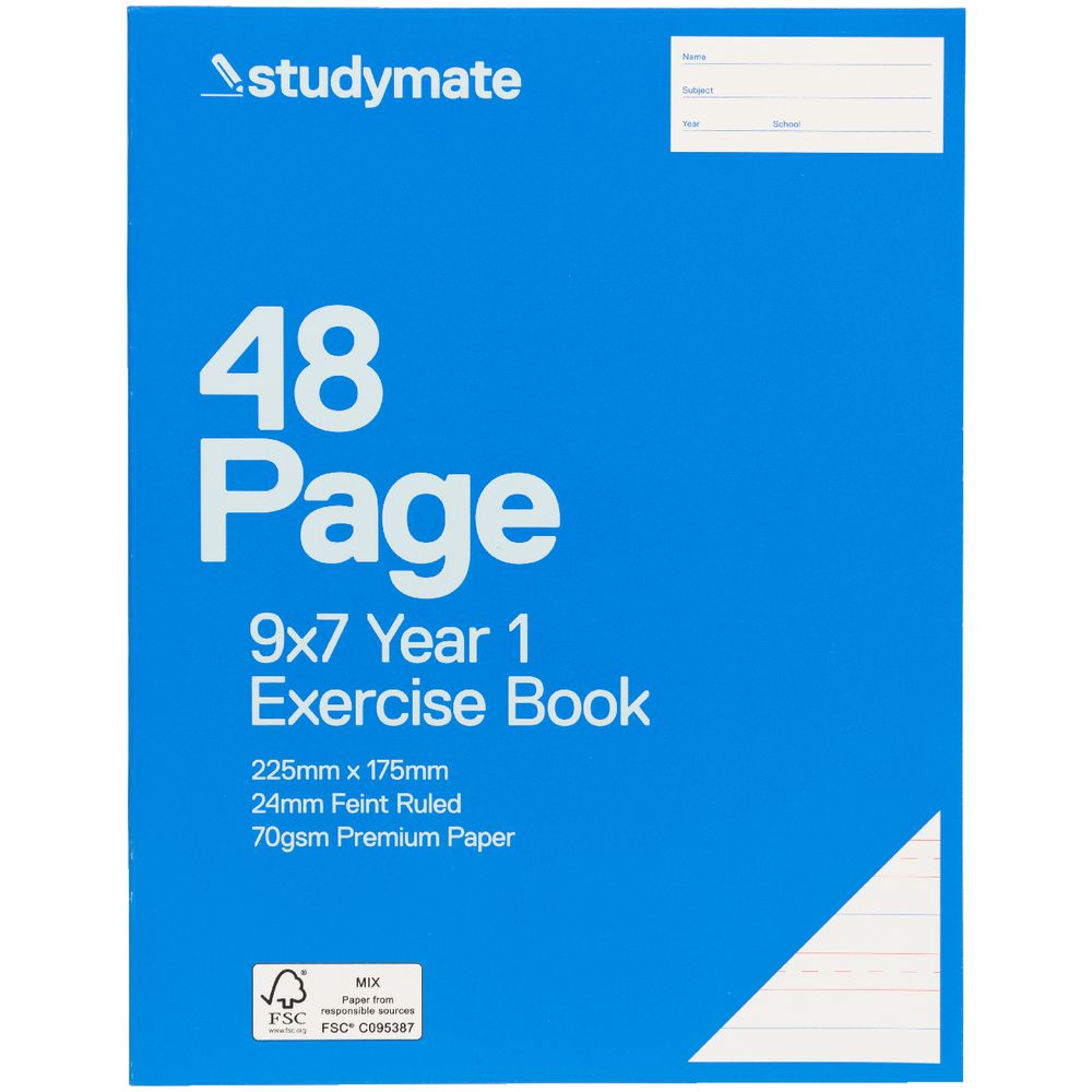 Studymate Premium 9 x 7 Exercise Book QLD Year 1