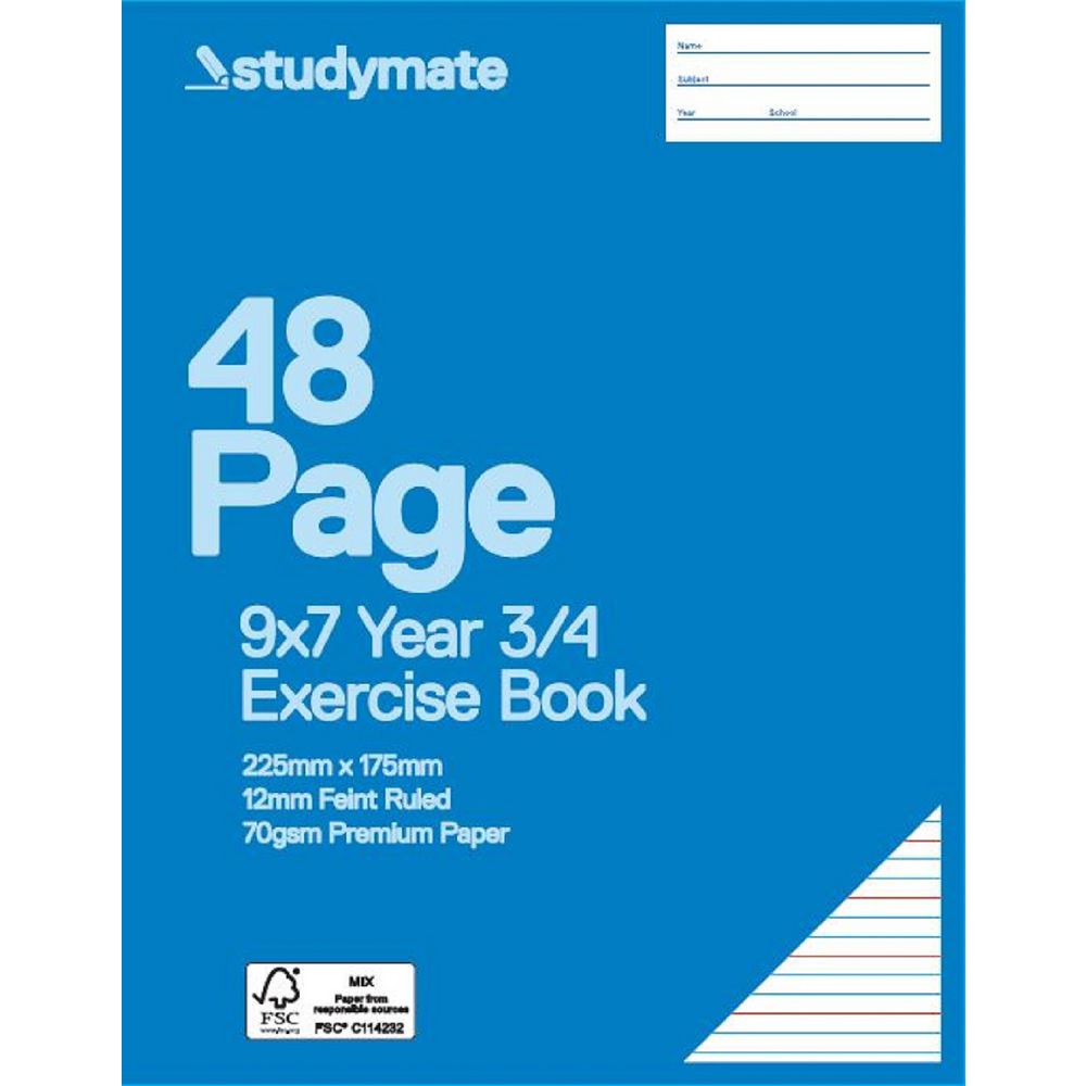 Studymate Premium 9 x 7 Exercise Book QLD Year 3