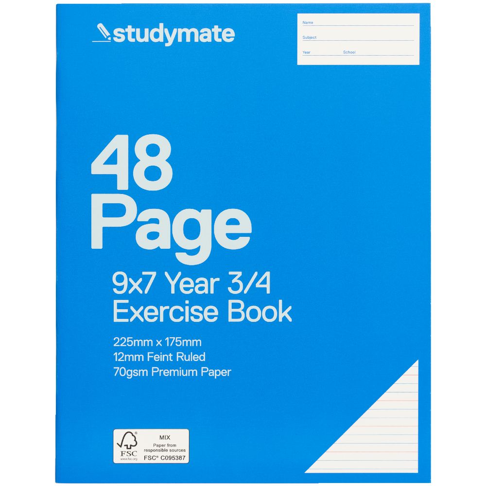 Studymate Premium 9 x 7 Exercise Book QLD Year 3