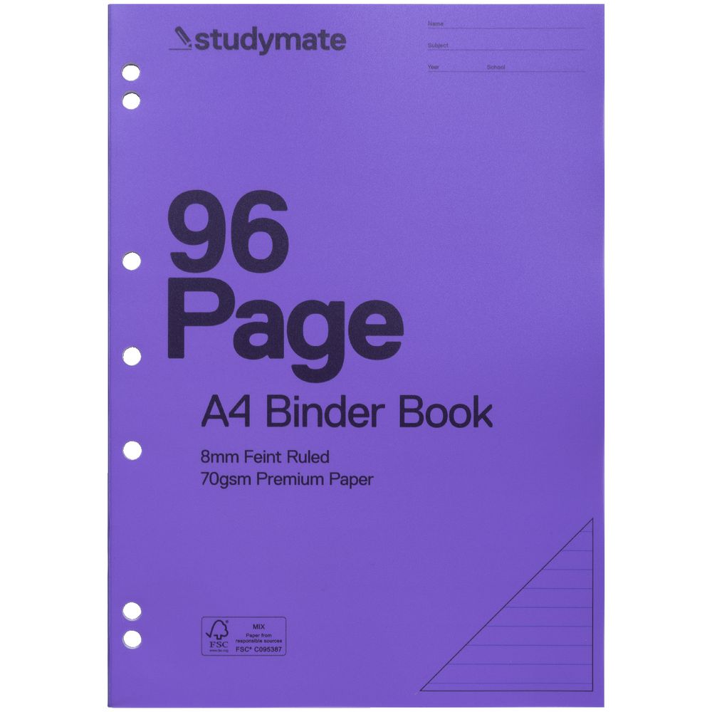 Studymate A4 Binder Book 96 Page Purple