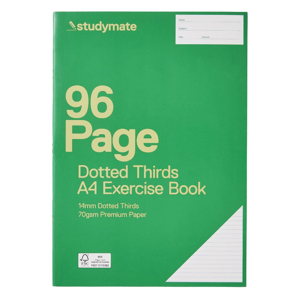 Studymate A4 14mm Dotted Thirds Exercise Book 96 Page