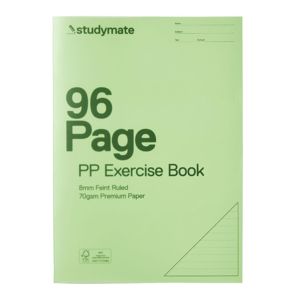 Studymate PP Covered A4 Exercise Book 96 Page Green