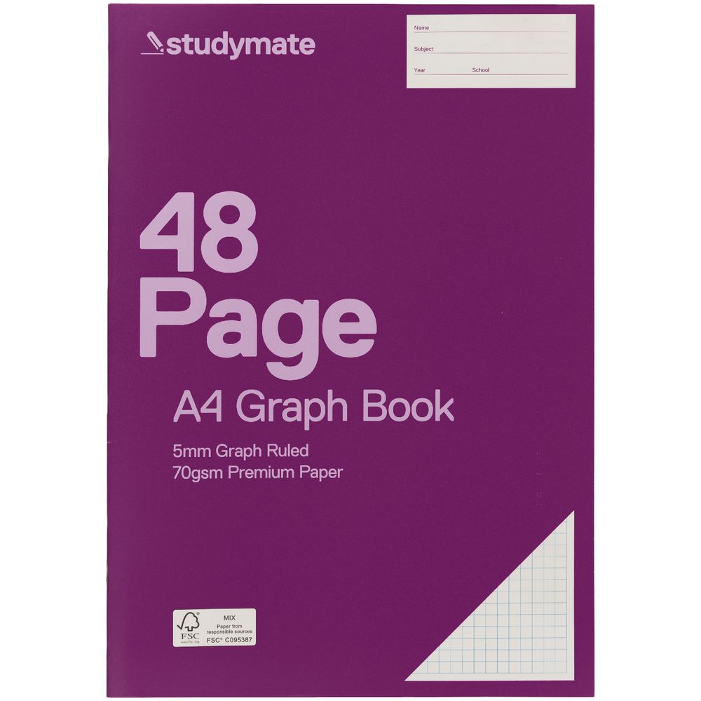 Studymate A4 Graph Book 5mm 48 Page