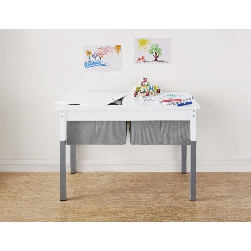 kids table and storage