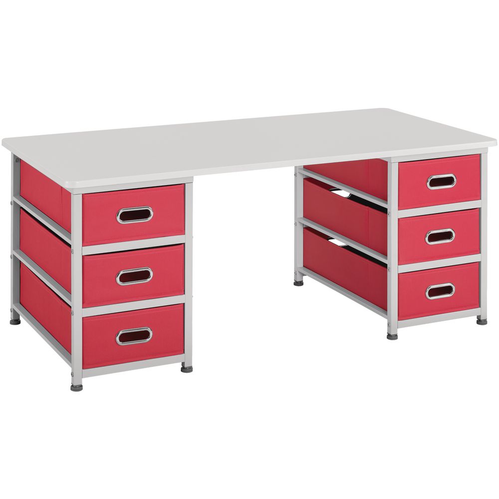 6 Basket Table White Red