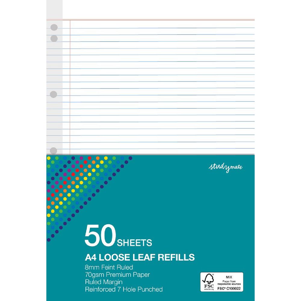 Studymate Premium A4 Loose Leaf Refill 50 Pack