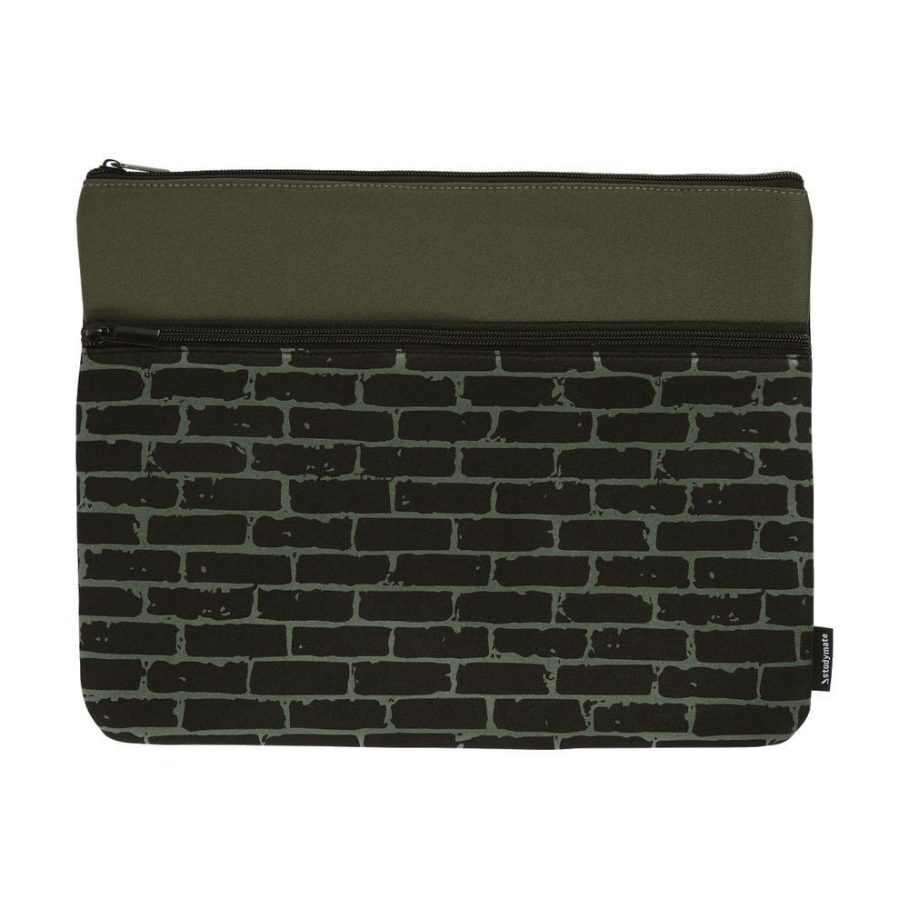 Studymate Twin Zip Pencil Case Large Black