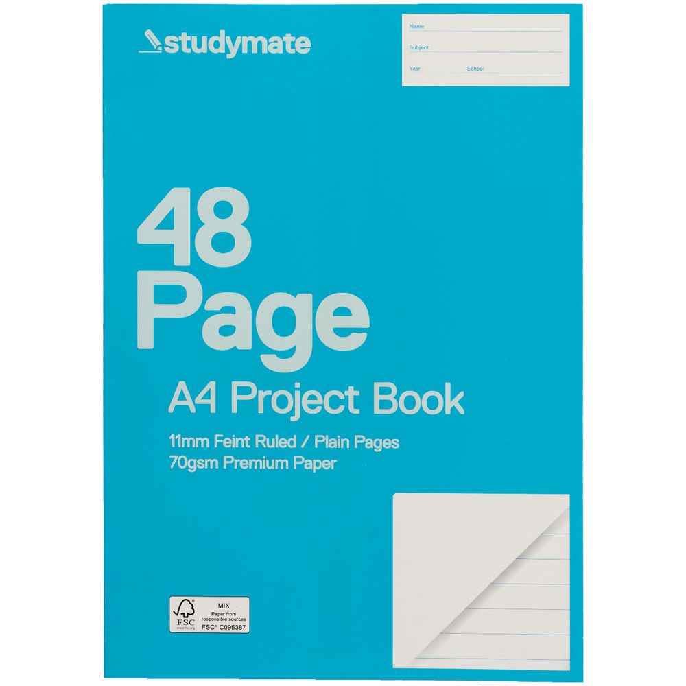 Studymate A4 Premium Project Book 11mm Lines 48 Page