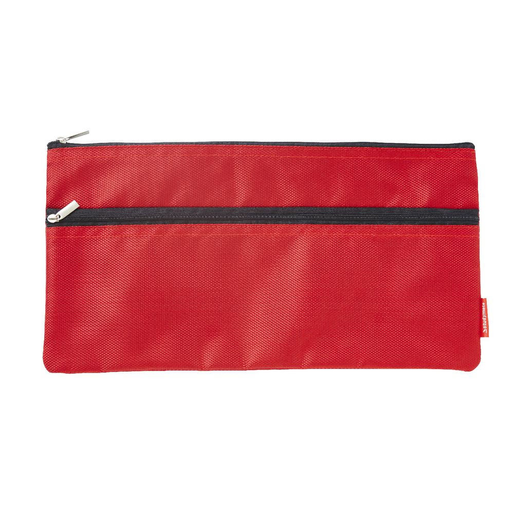 Studymate Twin Zip Pencil Case Medium Red