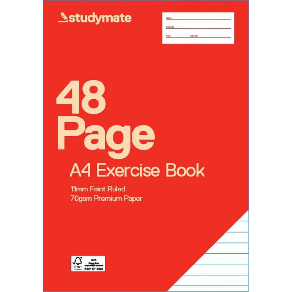 Studymate Premium A4 Exercise Book 11mm 48 Page