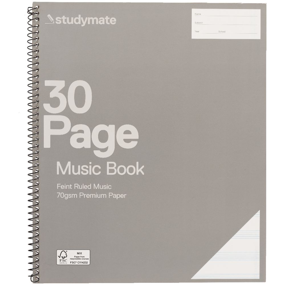 Studymate Premium Spiral Music Book 30 Page