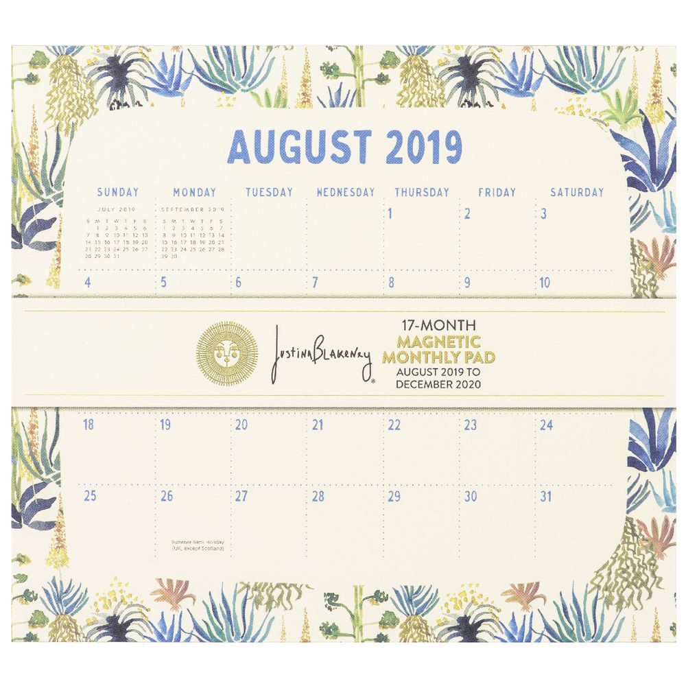 orange circle magnetic monthly calendar pad 2020 botanicals monthly calenar