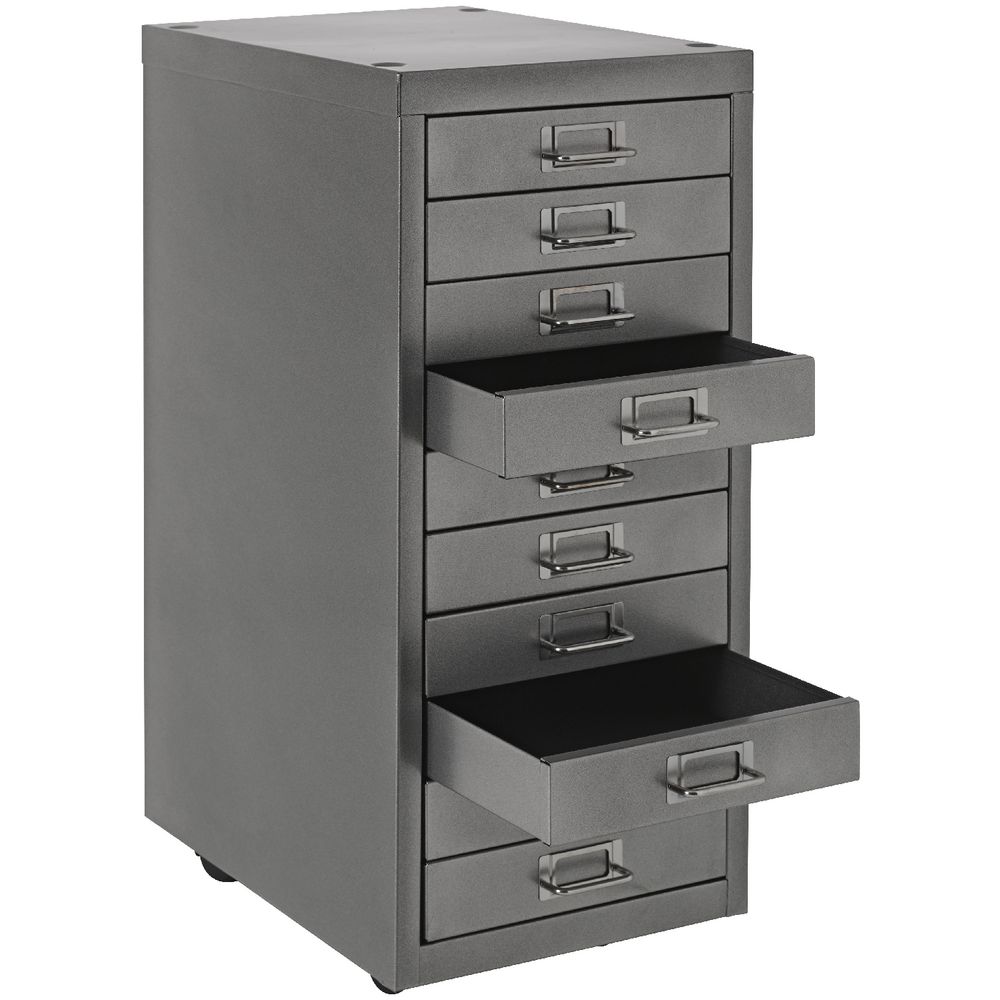 Spencer 10 Drawer Cabinet Metallic Silver