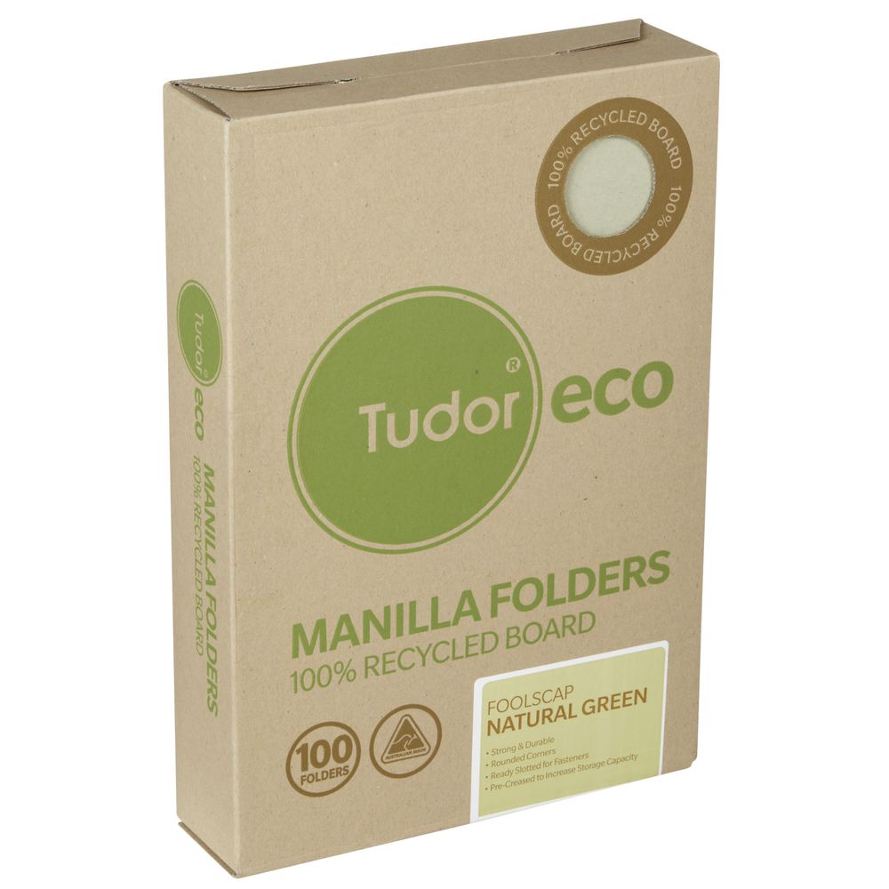 Tudor Eco Manila Folders 100 Pack