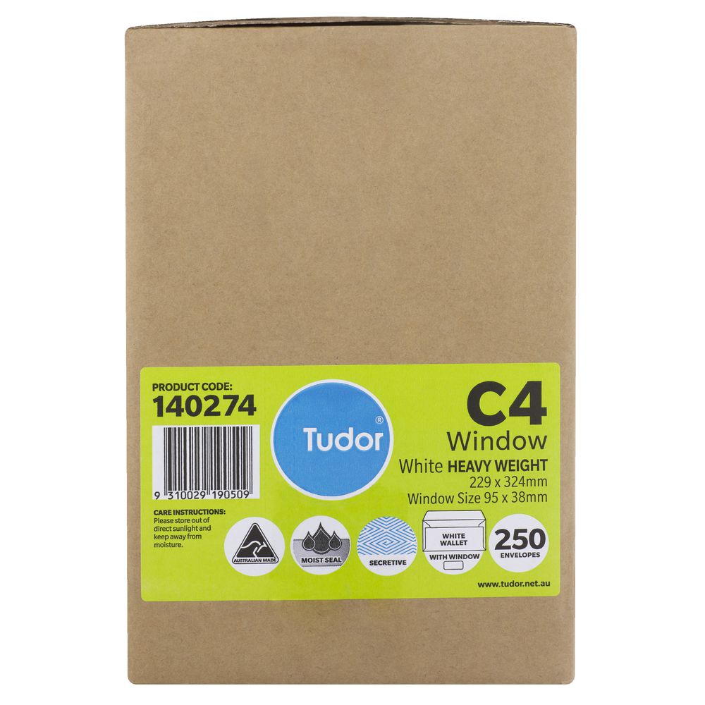 Tudor C4 Window Envelopes 250 Pack