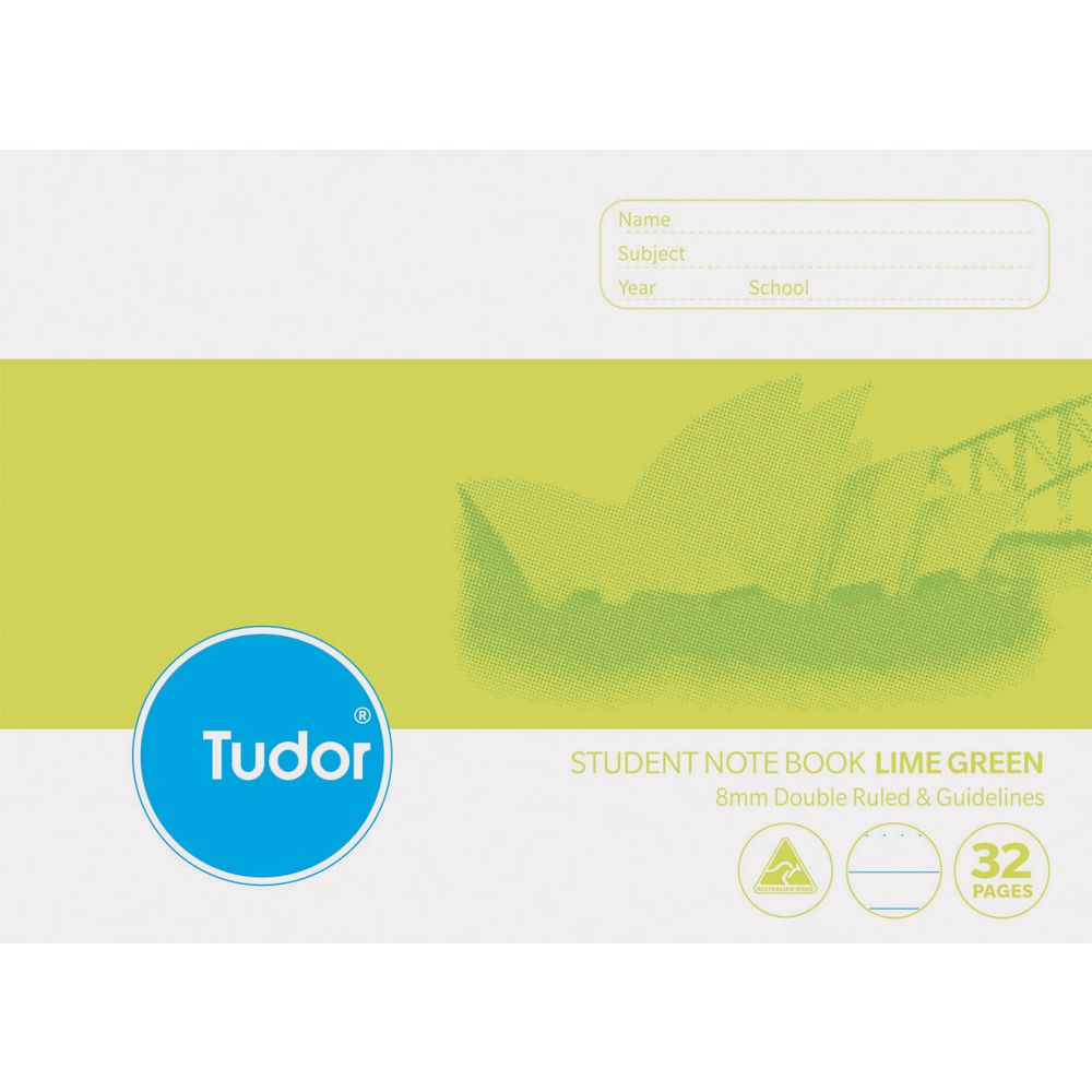 Tudor NSW Portrait Exercise Book Lime Green 32 Page