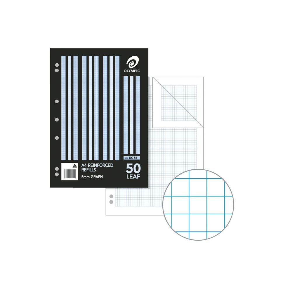 Olympic Graph Looseleaf Refills 5mm 50 Pack