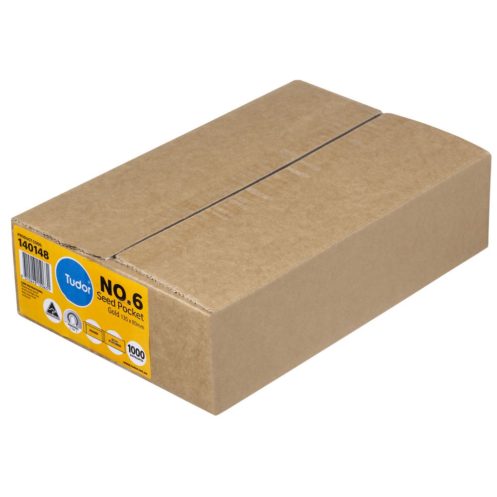 Tudor Press Seal Plain Envelopes 135 x 80mm Gold 1000 Pack