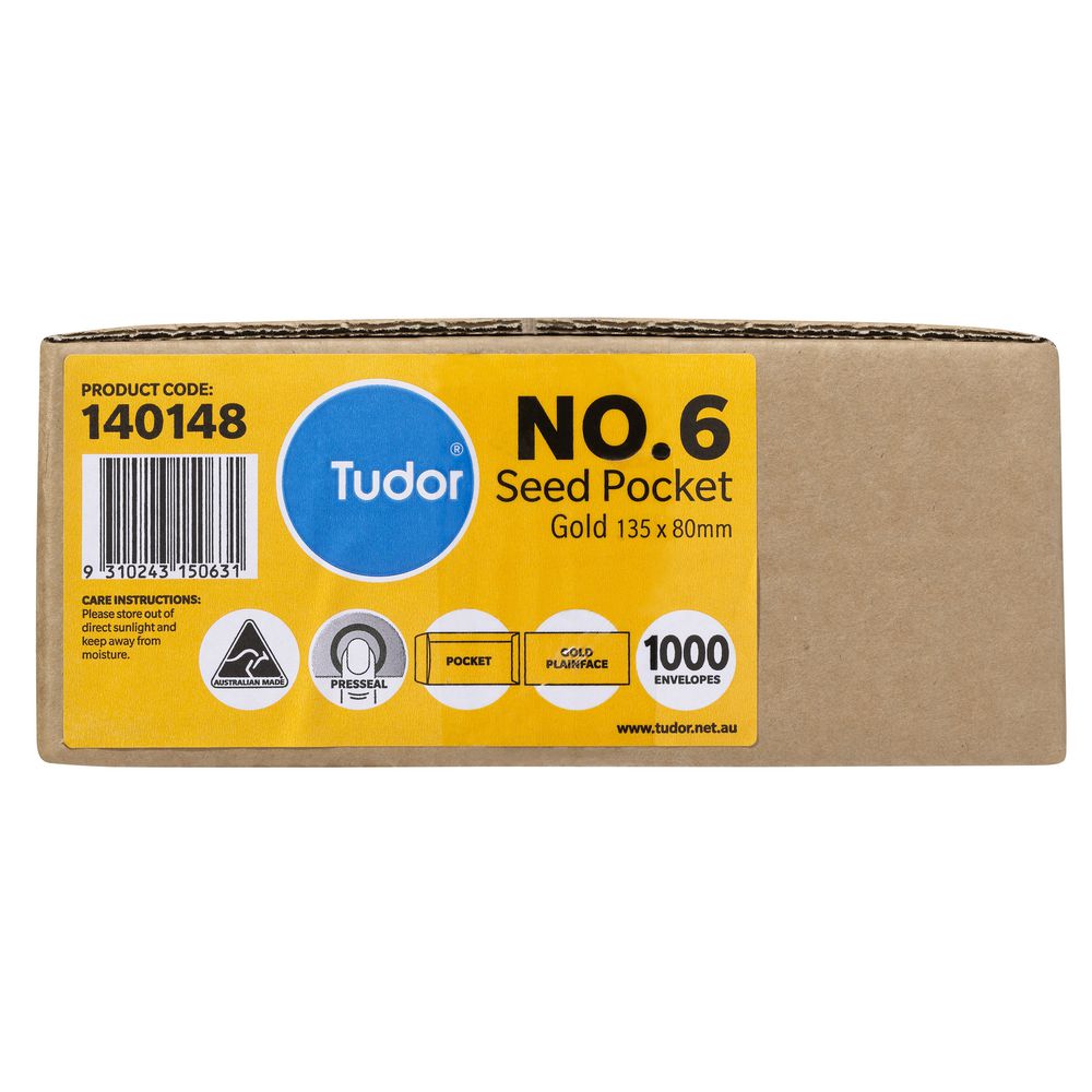 Tudor Press Seal Plain Envelopes 135 x 80mm Gold 1000 Pack