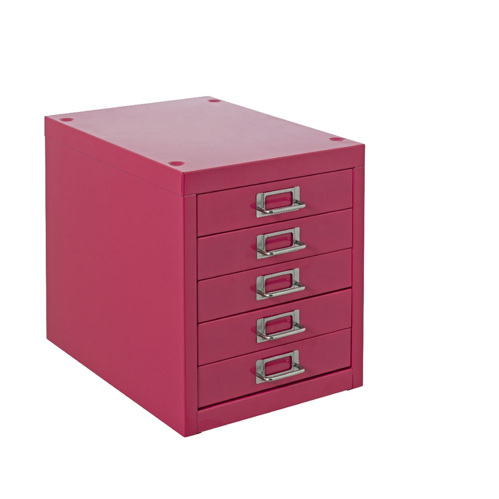 Spencer 5 Drawer Cabinet Pink