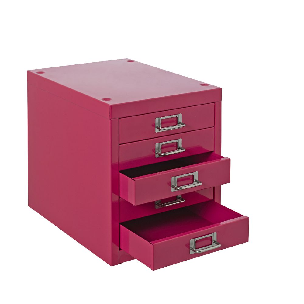 Spencer 5 Drawer Cabinet Pink