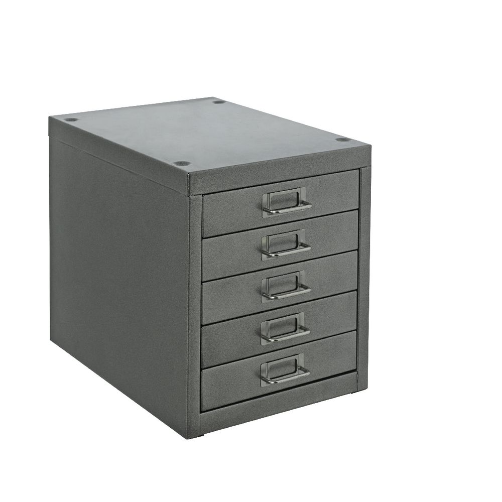 Spencer 5 Drawer Cabinet Silver