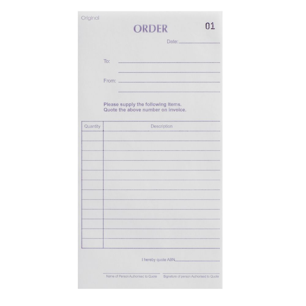 Olympic No.638 Carbon Duplicate Order Book