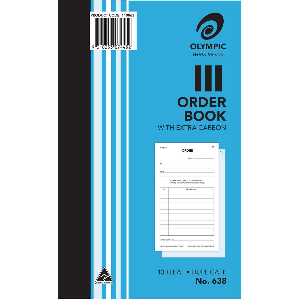 Olympic No.638 Carbon Duplicate Order Book