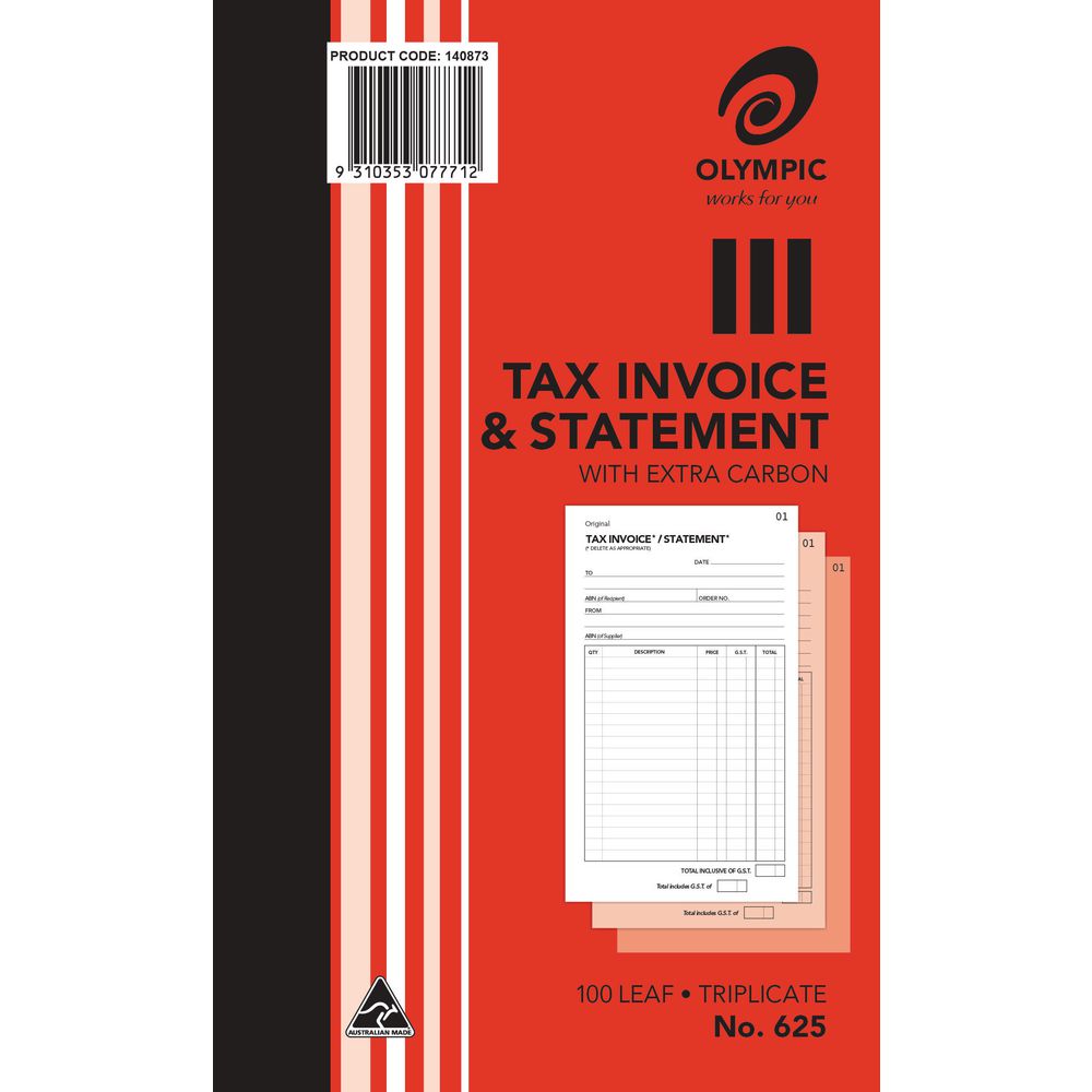 Olympic No.625 Carbon Triplicate Invoice and Statement Book