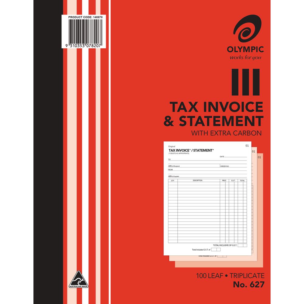 Olympic No.627 Carbon Triplicate Invoice/Statement book