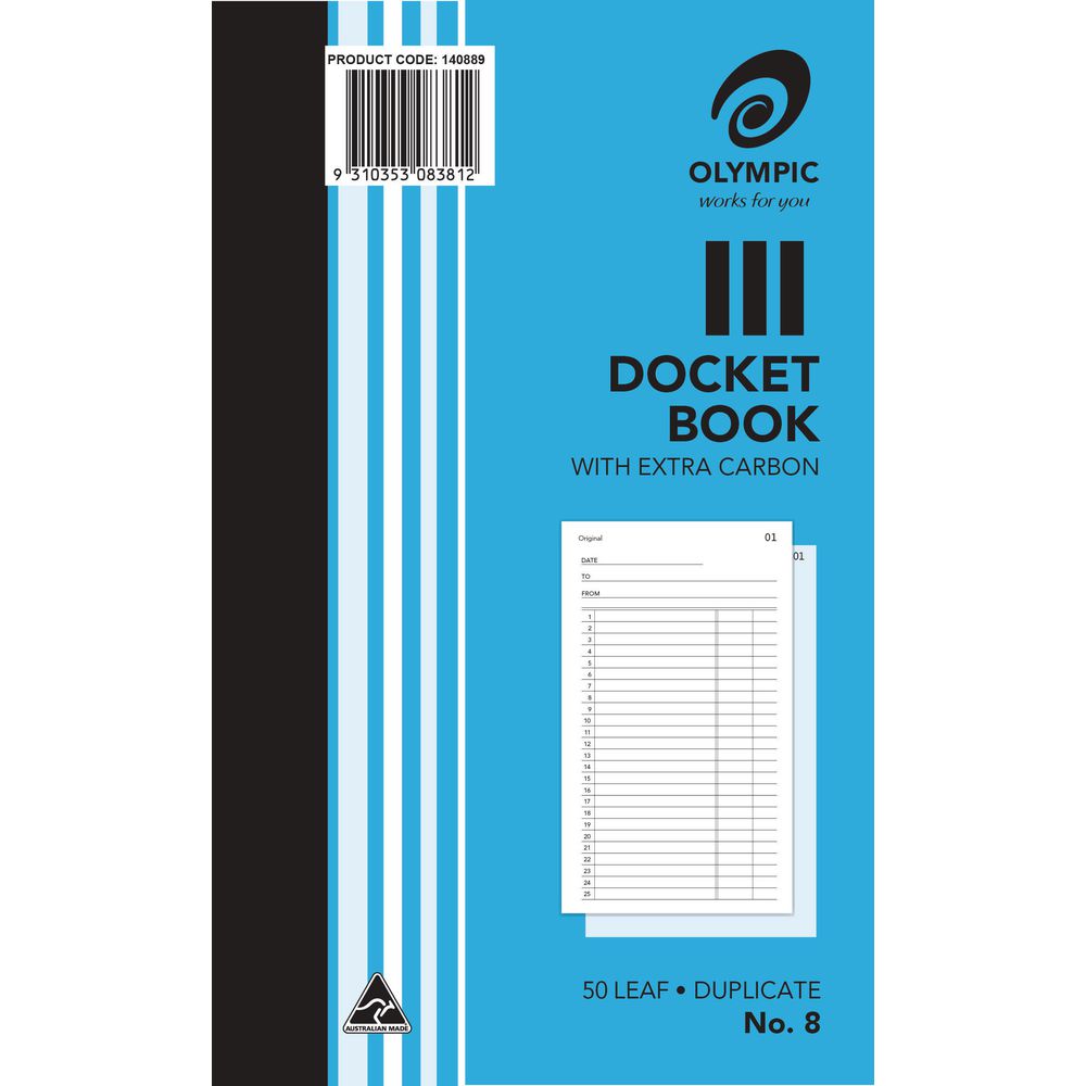 Olympic No.8 Carbon Duplicate Docket Book