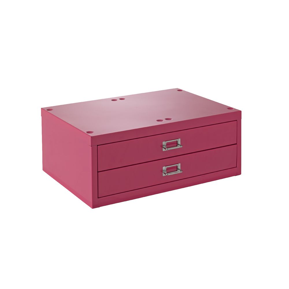 Spencer 2 Drawer Cabinet A3 Pink