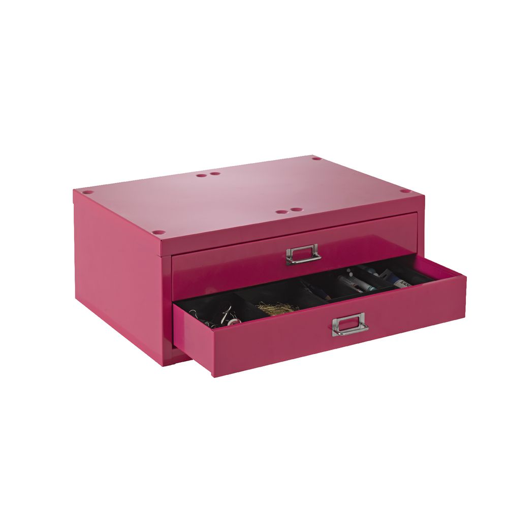 Spencer 2 Drawer Cabinet A3 Pink