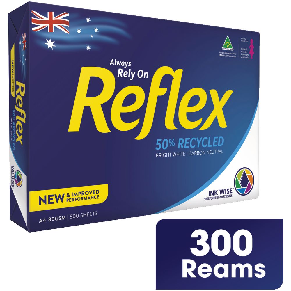 Reflex 50% Recycled 80gsm A4 Copy Paper 300 Ream Pallet
