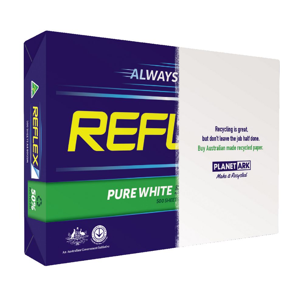 Reflex 50 Recycled 80gsm A4 Copy Paper 500 Sheet Ream 9311995035665 eBay