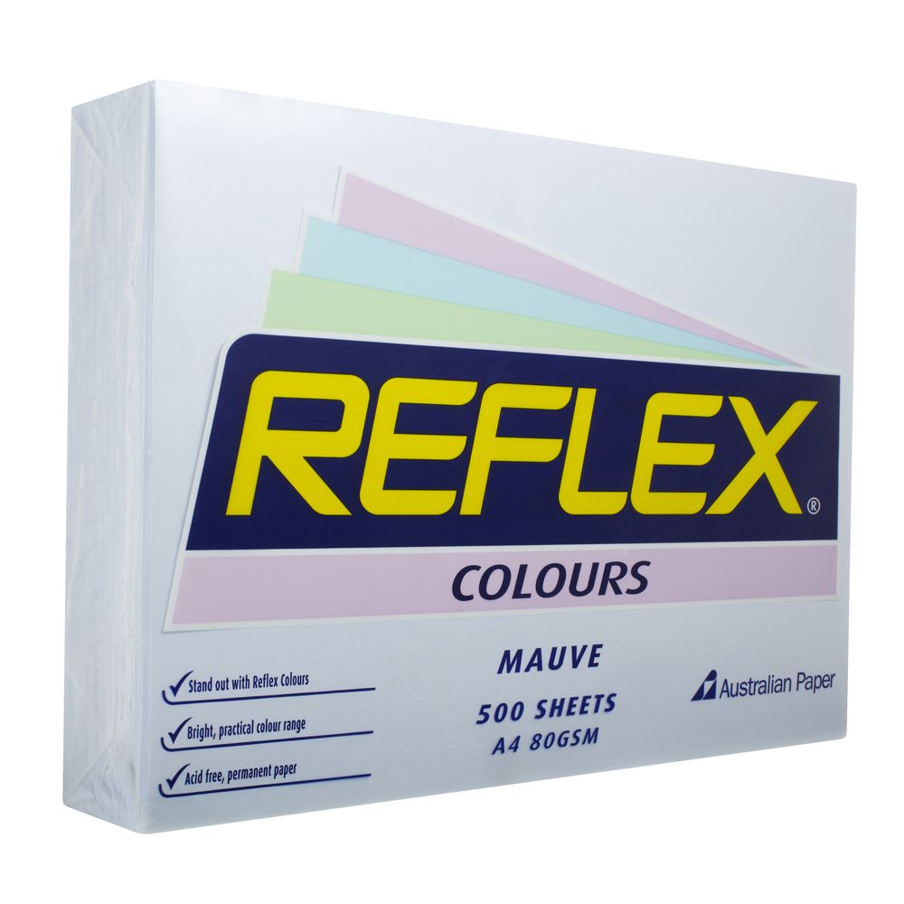 Reflex Colours 80gsm A4 Copy Paper Mauve 500 Sheets