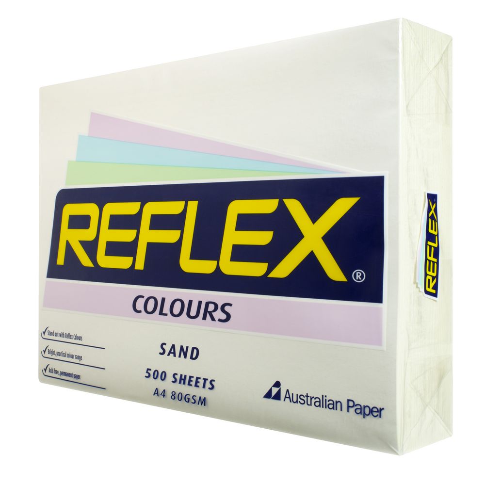 Reflex Colours 80gsm A4 Copy Paper Sand 