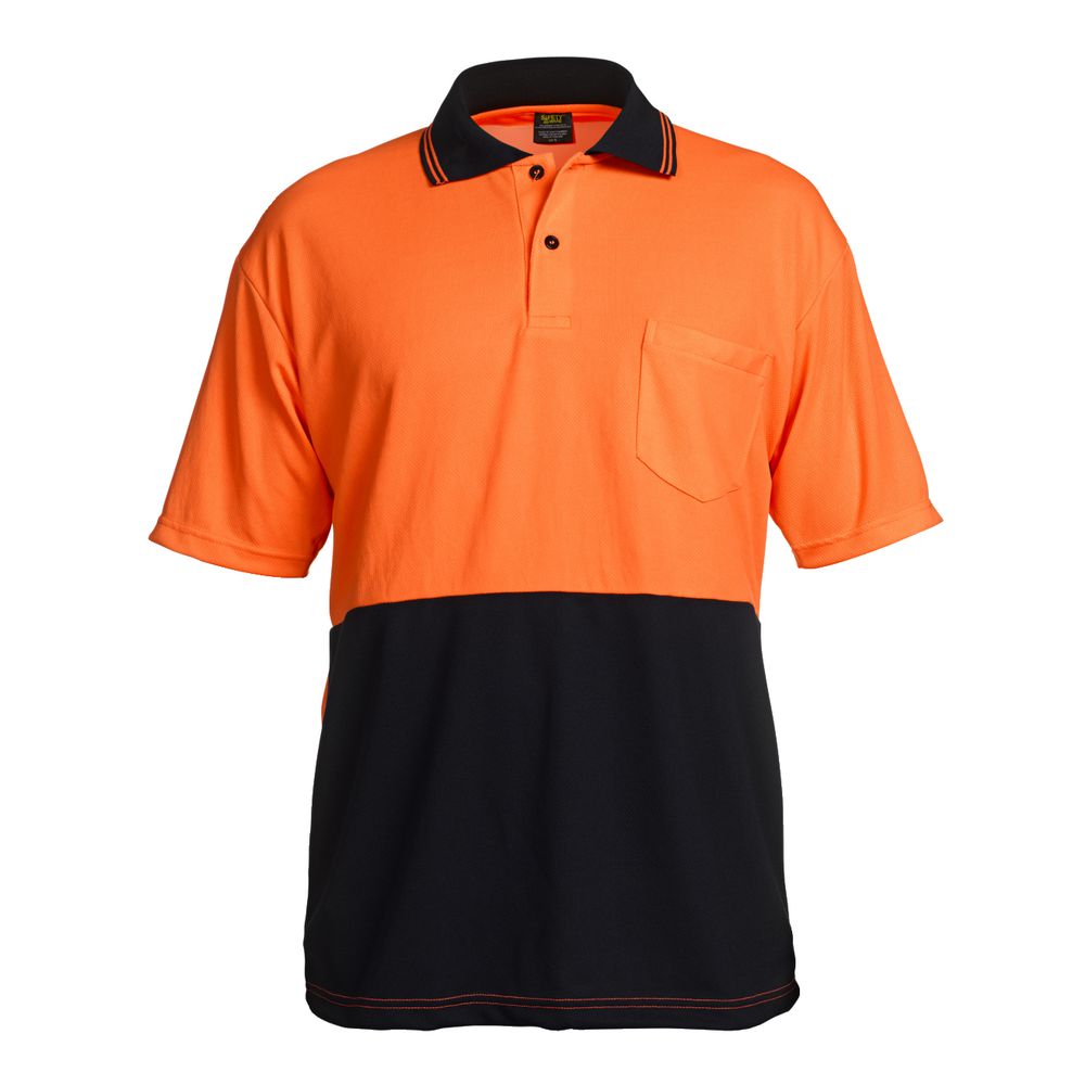 Unisafe High Visibility Polo Shirt L Orange and Navy