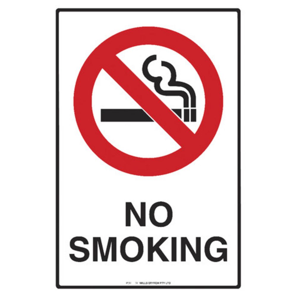 Mills Display No Smoking Sign 300 x 450mm