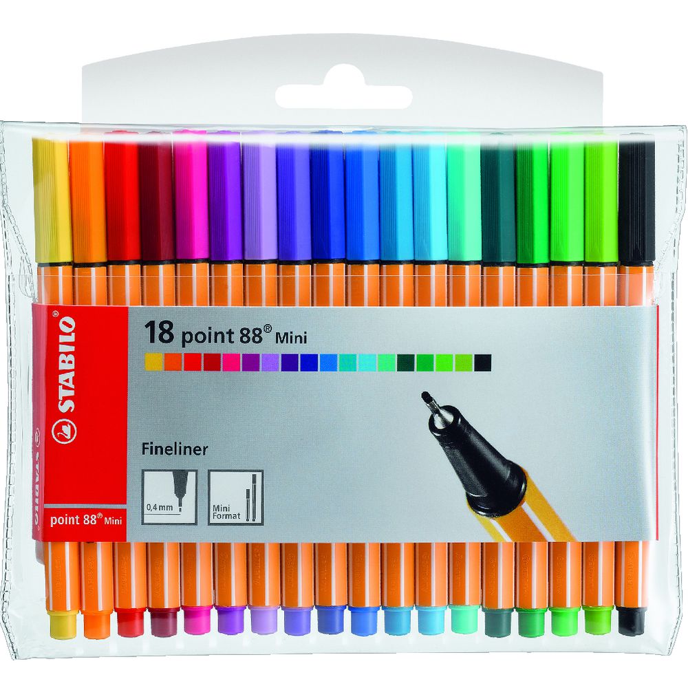 Stabilo Point 88 Mini Fineliners Assorted 18 Pack