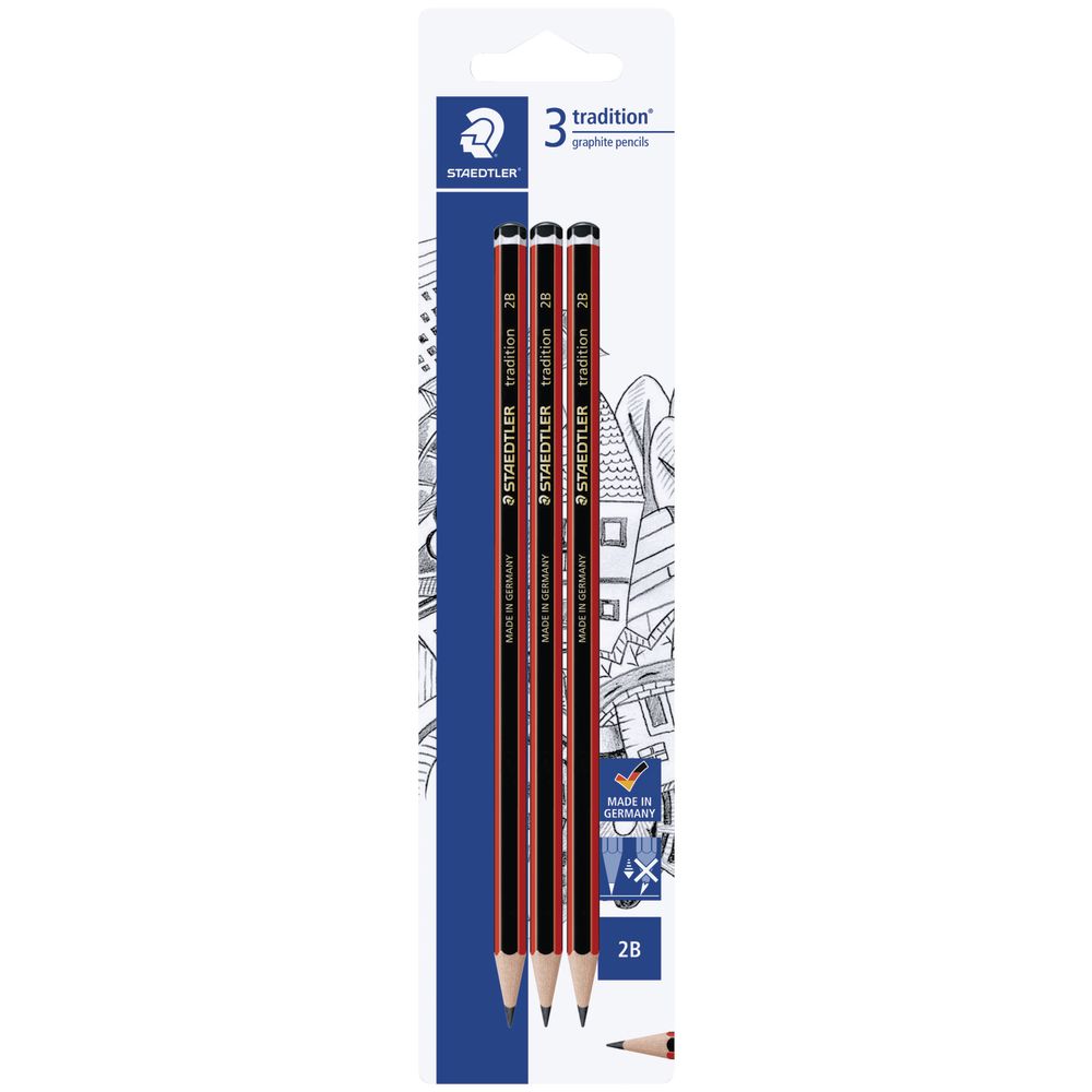 Staedtler Tradition Pencils 2B 3 Pack