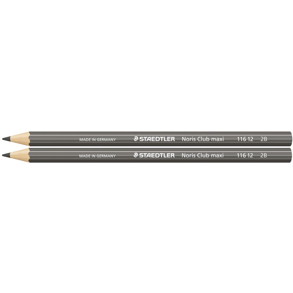 Staedtler Noris Club Maxi Graphite Pencil 2B 2 Pack | Officeworks