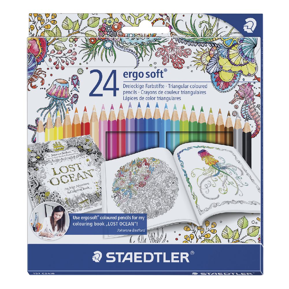 Staedtler Ergo Soft Coloured Pencils 24 Pack Printed Design