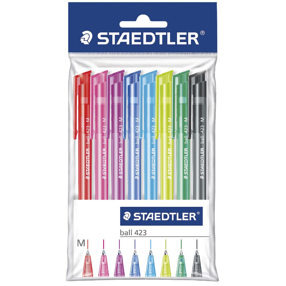 Staedtler Stick 432 Ice Ballpoint Pens Assorted 8 Pack