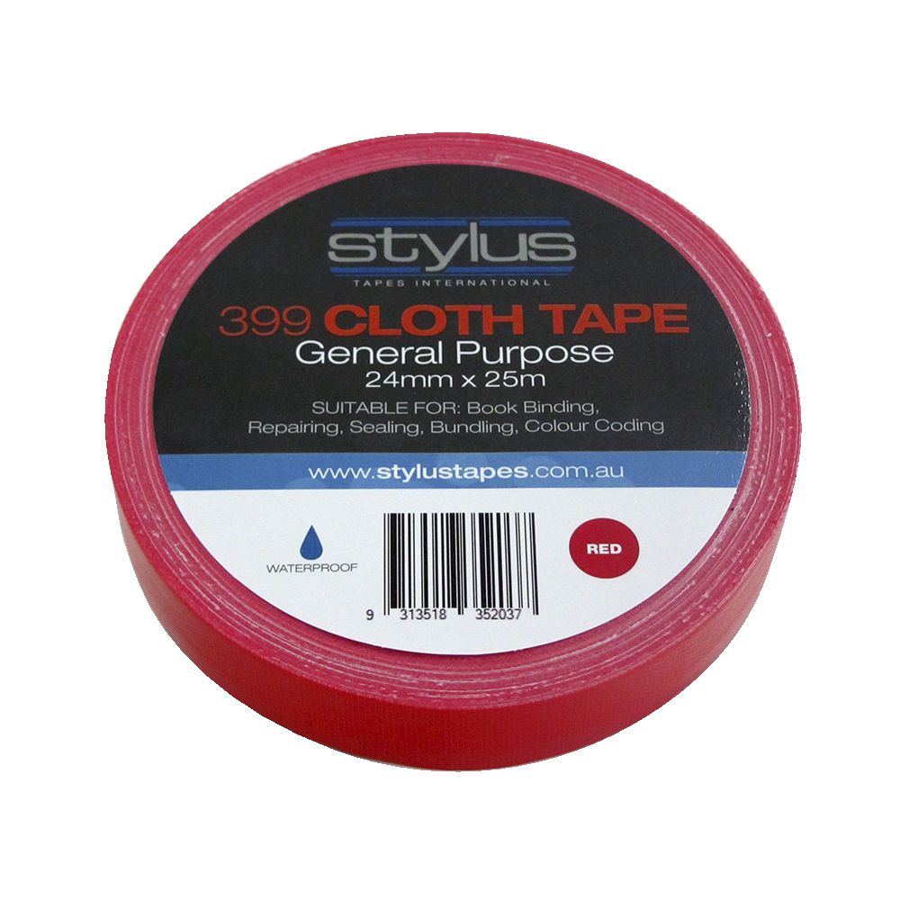 Stylus General Purpose Cloth Tape 24mm x 25m Red