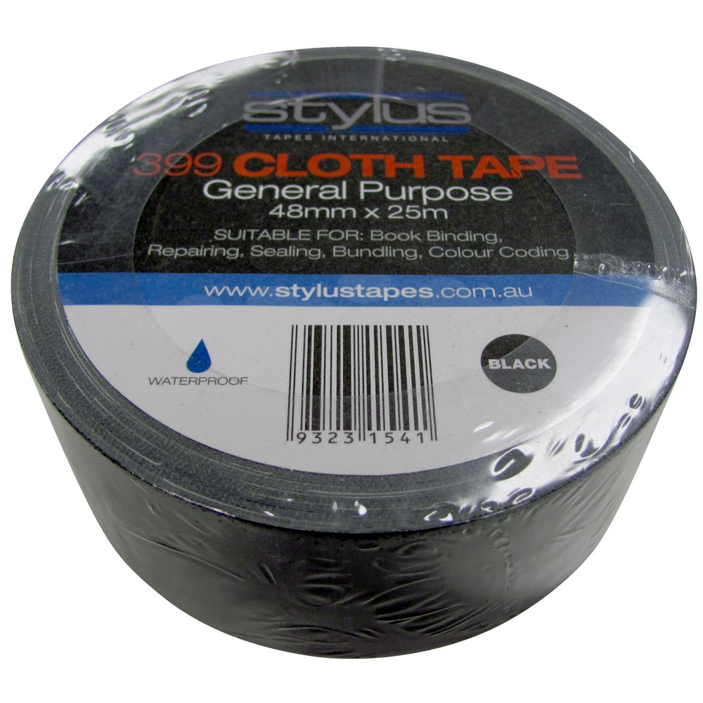 Stylus Cloth Tape 48mm x 25m Black