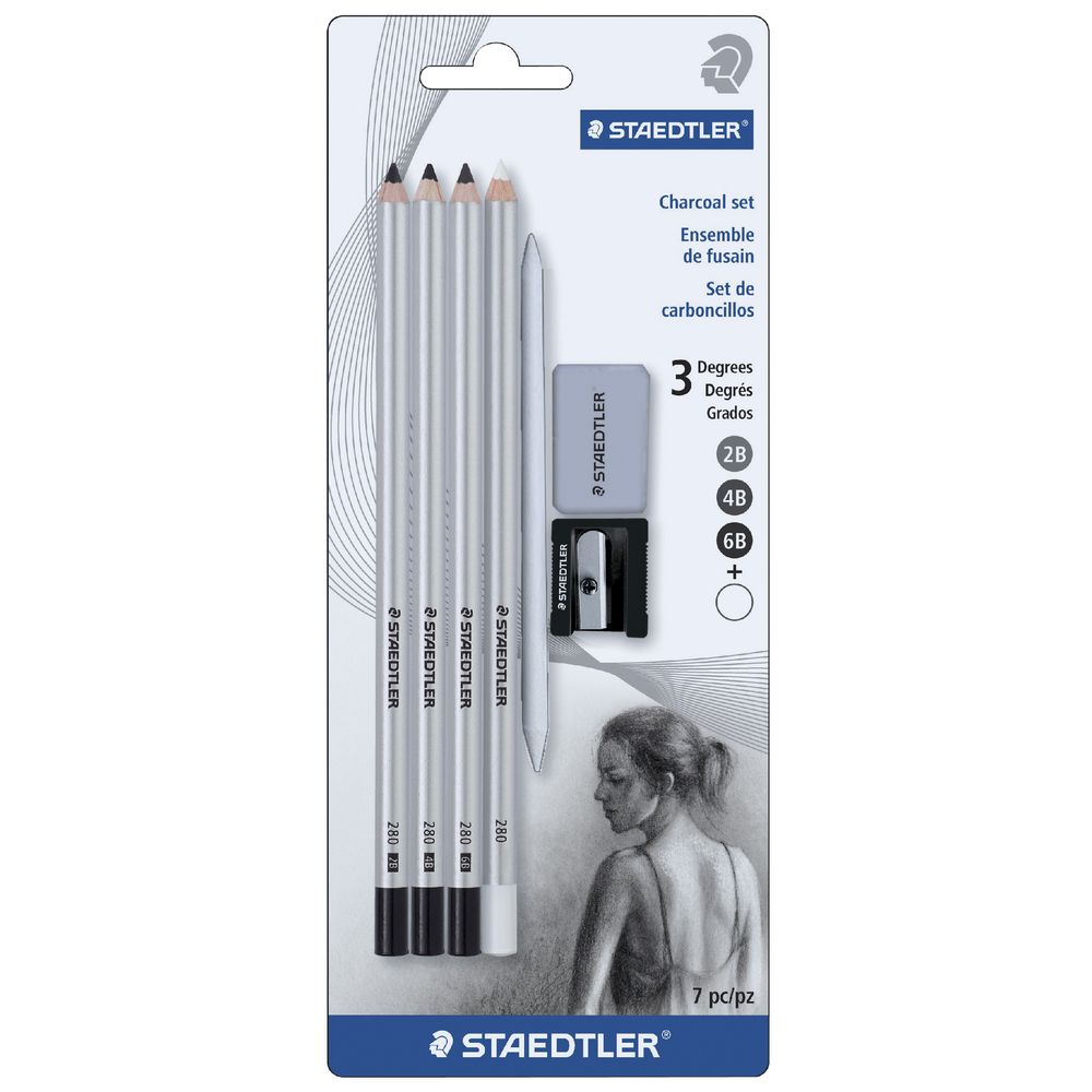 Staedtler Charcoal Pencil Set 7 Pack